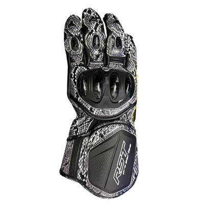 RST GP D30 Lederhandschuhe Schlangenleder Print Rennbahn Sport Leder Motorrad...