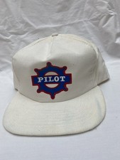 Pilot Freight Carriers Vintage SnapBack Trucker Hat White Corduroy Made In USA