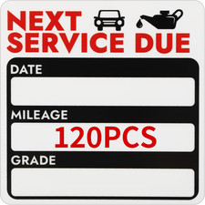 120 Pcs 2X2 Inches Oil Change Stickers, Next Service Due Sticker for Windshield,