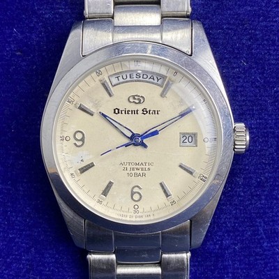 Rare RARE ORIENT Star President EV0F-C0 Day Date Automatic White Dial Watch Men