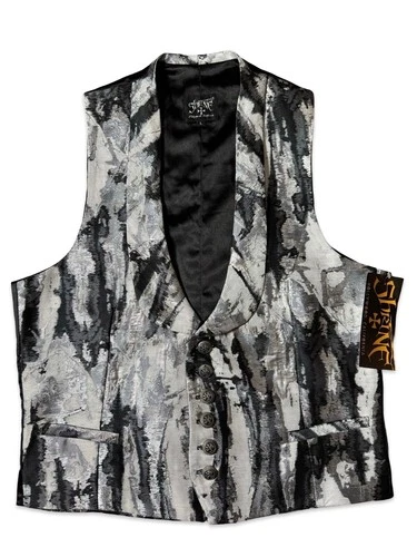 SHRINE Marble Black Gothic Steampunk Aristocrat Victorian Vampire Vintage Vest - product listing photo