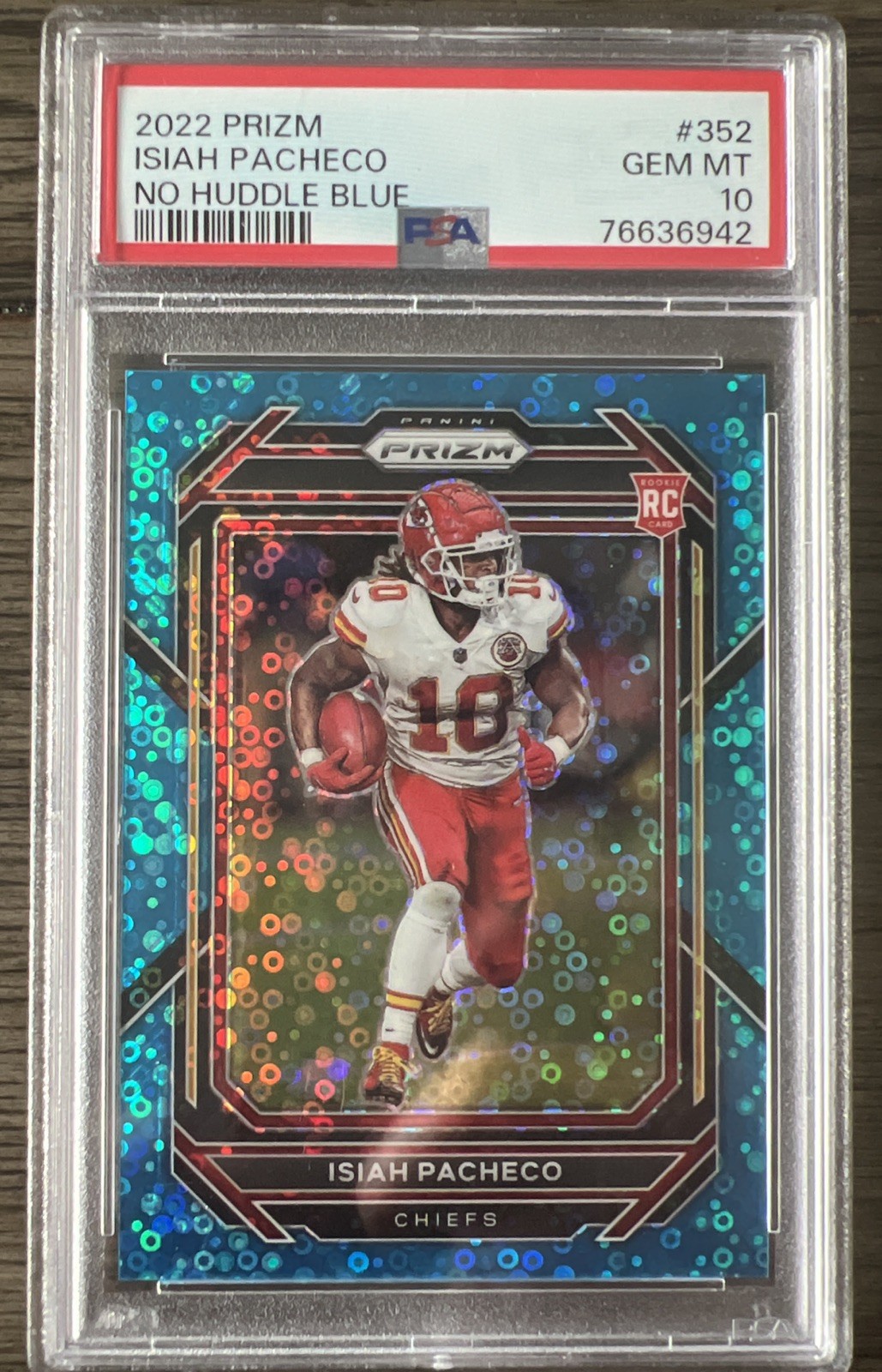 Isiah Pacheco Panini Prizm #352 No Huddle Blue