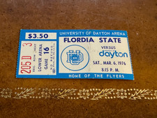 1976 Dayton Flyers Florida State Seminoles Basketball Ticket Jim Paxson 3/6