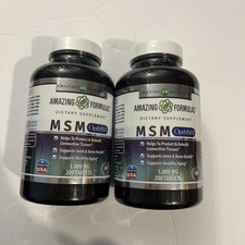 Exp 9/25 2 Packs Amazing Formulas OptiMSM 1000 mg 200 Tablets MSM