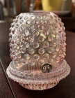 Fenton 95th Champagne Pink Hobnail Pedestal  Fairy Lamp