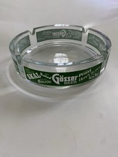 Vintage GOSSER BEER Austria Glass  Ashtray Multi Language Avir Italy 5 1/2&rdquo;