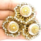 vintage miriam haskell signed flower brooch gold tone faux pearl and rhinestones