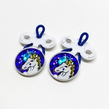 VTG 1984 Tie Tites Keep Shoelaces Tied Elastic Holographic Unicorn Plastic Charm