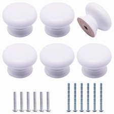 Wooden Cabinet Knobs 6 Pack, Wood Dresser Knobs Kitchen Cabinet Knobs Modern ...