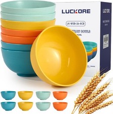 Unbreakable Wheat Straw Cereal Bowls, 26 oz Reusable Cereal Bowls Set of 8, Micr