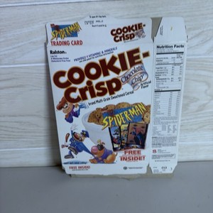 1995 Ralston Cookie Crisp Cereal Box Spiderman Spider - Man 90s Empty Used Flat