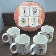 The Sakura Table Glamour Girls Stoneware 4-Mugs, 4-Dessert Plates Set NEW IN BOX