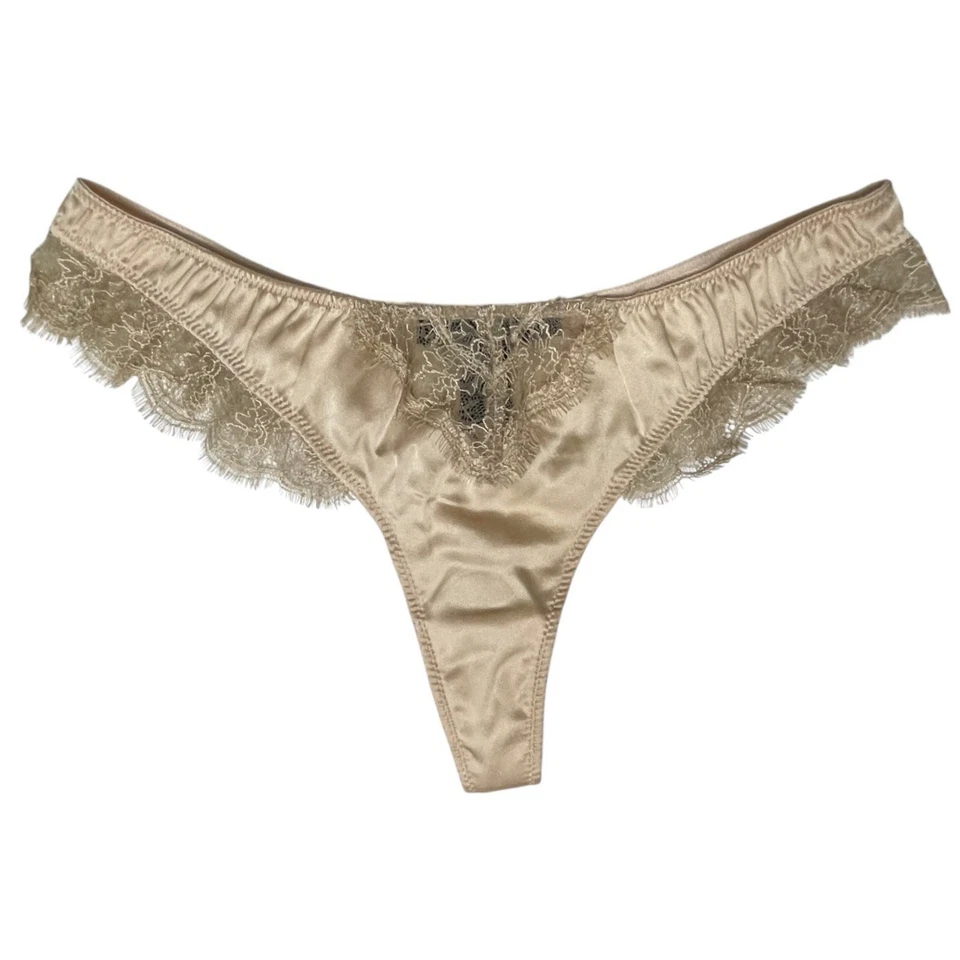 Tanga Kiki De Montparnasse Mujer Panty Champagne Seda Encaje Beige XS NUEVO CON ETIQUETAS Foto 3 de 4
