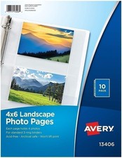 Avery Photo Pages, Horizontal, 4" x 6", Acid-Free, 10 Pages 13406 