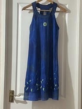 Ladies Bidi Badu Tabita Tennis Dress Dark Blue & Neon Yellow Colour way  Size M