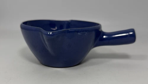 Vintage ByBee Pottery Kentucky Blue Gravy Bowl with Lug Handle