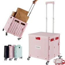 Folding Hand Truck Four-Wheel Utility Cart Lightweight Compact Heavy Duty New