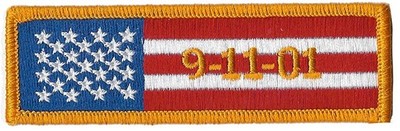 American Flag 9-11  Fire Patch  4'' x  1  1/4''  NEW .