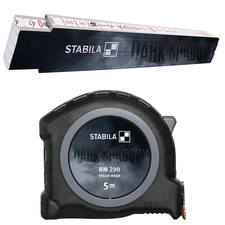 Stabila Dark Shadow BM 290 Tape Measure 5m & Wooden Folding Rule ? 2m