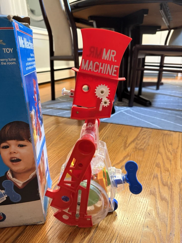 Juguete de silbido y caminar Ideal Mr. Machine 1987 vintage con caja Foto 2 de 2