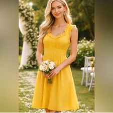 Anthropologie Moulinette Souers Behind the Clouds Dress in Yellow