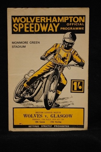 SPEEDWAY - Wolverhampton Wolves vs Glasgow - 17 Jul 1970