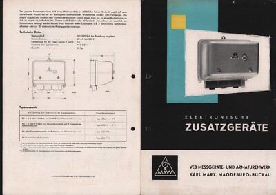 Magdeburg-Buckau, brochure 1960, VEB measuring instruments fittings Karl-Marx-Stadt