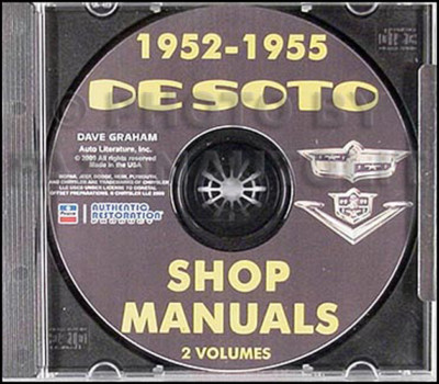 1952-1953-1954-1955 De Soto Werkstatt-Handbuch Auf CD DeSoto Reparaturdienst