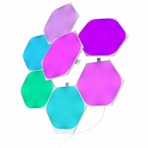 Nanoleaf Shapes 7 Hexagons Smarter Kit Multicolor Hexagon Wall Light Panels WiFi - Picture 3 of 10