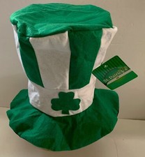 TALL Felt ST PATRICK'S DAY Stovepipe Costume HAT Top NEW OS Irish SHAMROCK