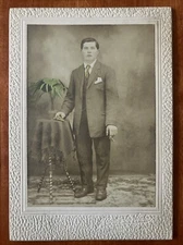 Cool Man With Cigar And Color Plant Cabinet Photo Antique Forest City PA