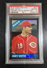 2015 Topps Heritage Chrome Black Refractor /66 Joey Votto PSA 10 🔥 Reds #451