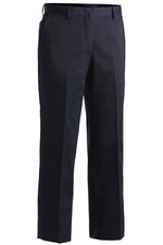 Edwards Ladies' Blended Chino Flat Front Navy Pants 8579-007 Size 10 Unhemmed