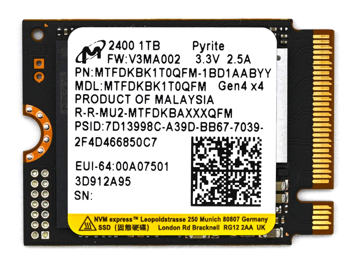 Micron 2400 512GB / 1TB / 2TB 2230 M.2 NVMe PCIe SSD Gen4 Solid