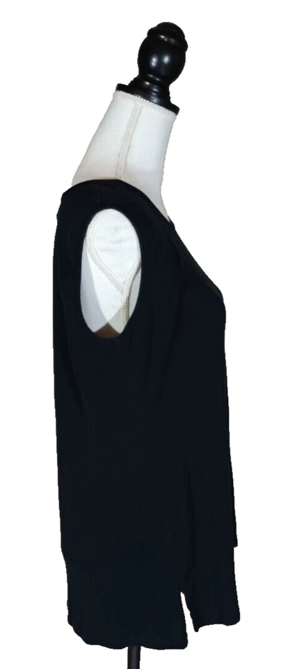 Camiseta sin mangas Karen Scott para mujer L negra sin mangas cuello redondo informal Foto 2 de 4