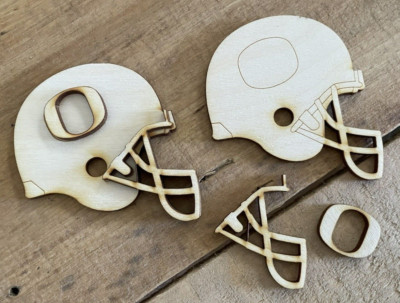 University of Oregon - unfinished helmet wood cutouts (set of 2)