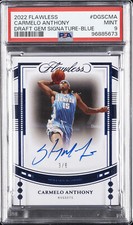 2022 PANINI FLAWLESS DRAFT GEM SIGNATURES BLUE #DGSCMA CARMELO ANTHONY 3/8 PSA 9