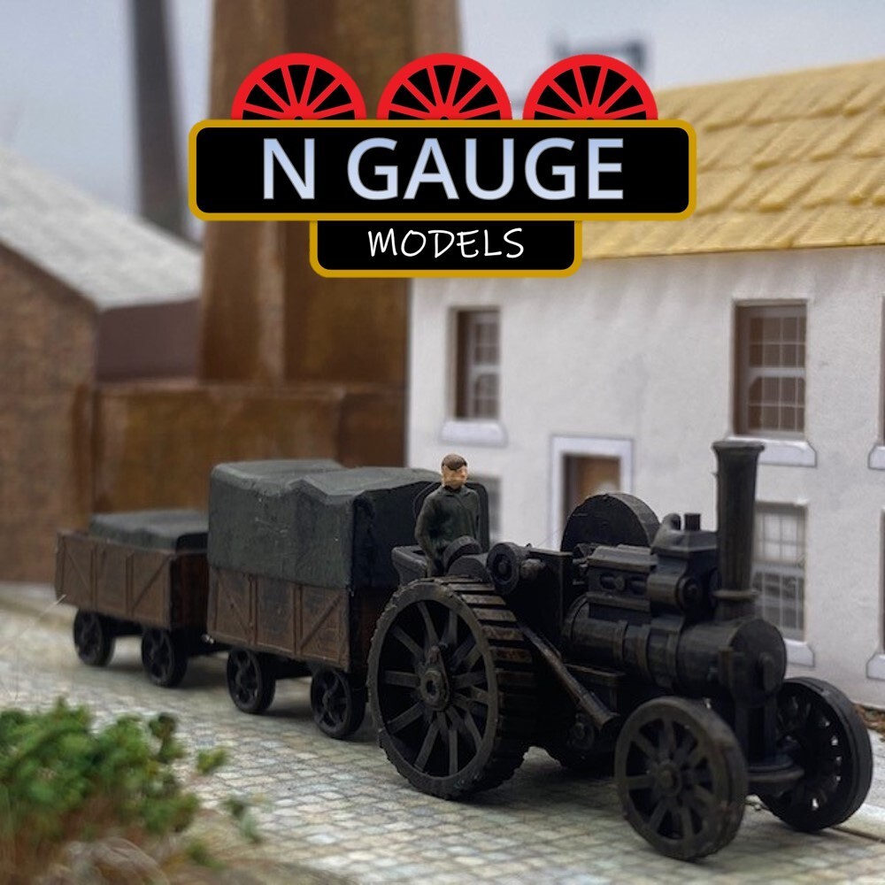 PAINTED- N Scale Gauge 1:148 'Coal Road Train' & Figure (Traction