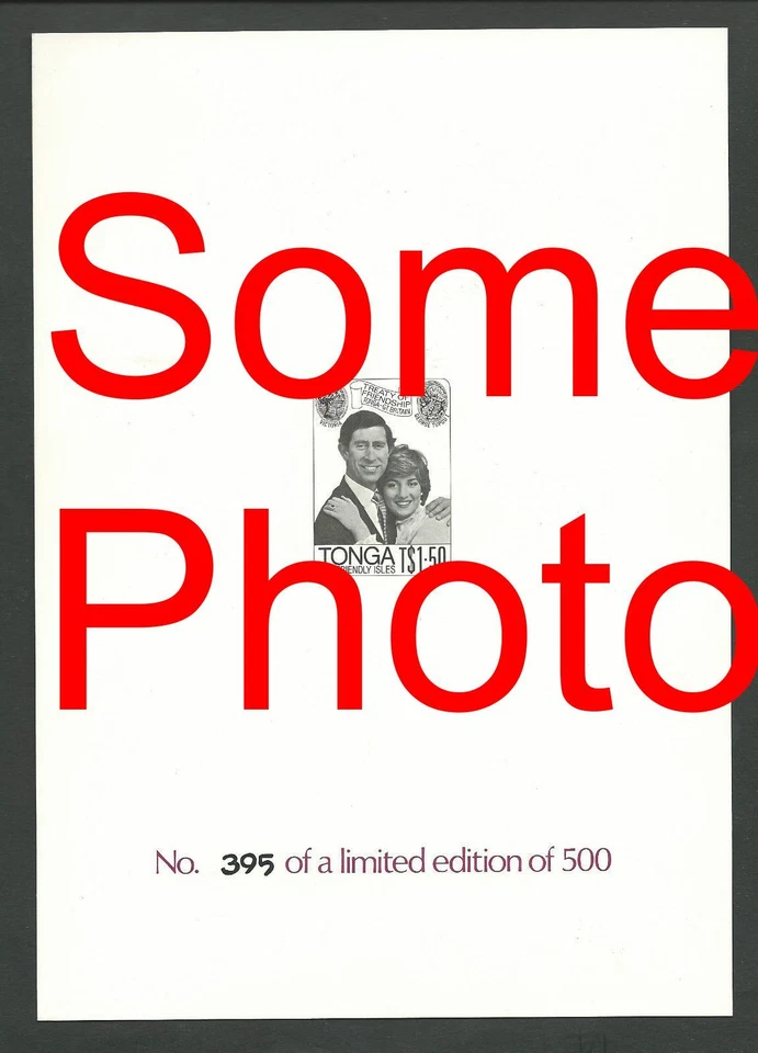 Tonga: 1981; Prueba edición limitada, solo 500, número 395. Lady Di. EBTG04 Foto 2 de 2