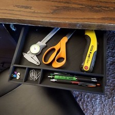 Under Desk Sliding Pencil Drawer Tray Organizer - Black