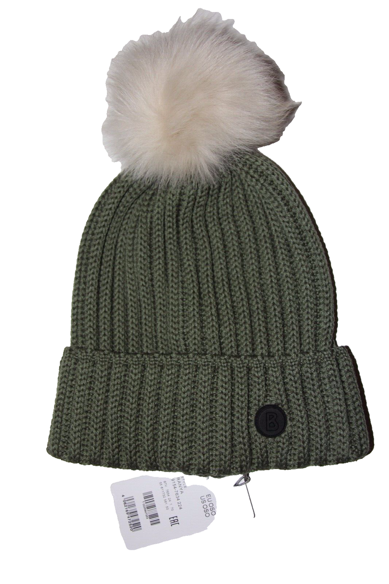 Bogner Knit Ranya Beanie with Black removable Pom Pom Bogner Ranya Pom Hat (Women main image 4