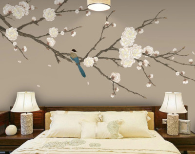 3D Bird Flower Branch ZHUA2877 Wallpaper Wall Murals Removable Self-adhesive Ann