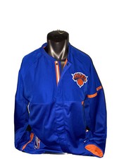 New York Knicks adidas Blue On-Court Warm-Up Jacket XL