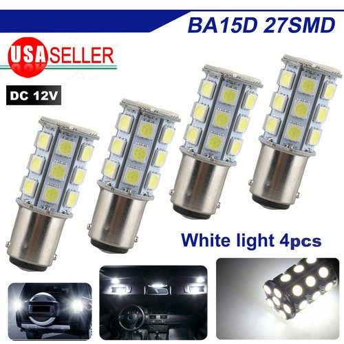 4X BA15D 27SMD Marine Boat RV LED Interior Light Bulb 1076 1142 1004 Super White 750958521255 eBay