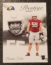 2024 Panini Prestige Braden Fiske Rookie Card Los Angeles Rams/F.S.U No. 326