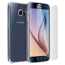 PROTECTOR PANTALLA CRISTAL TEMPLADO PARA SAMSUNG GALAXY S6 + FUNDA TPU SILICONA TRANSPARENTE