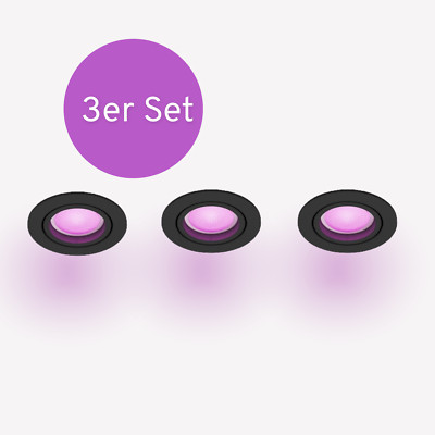 Philips Hue White and Color Ambience Centura Dreierpack schwarz (929003045501)