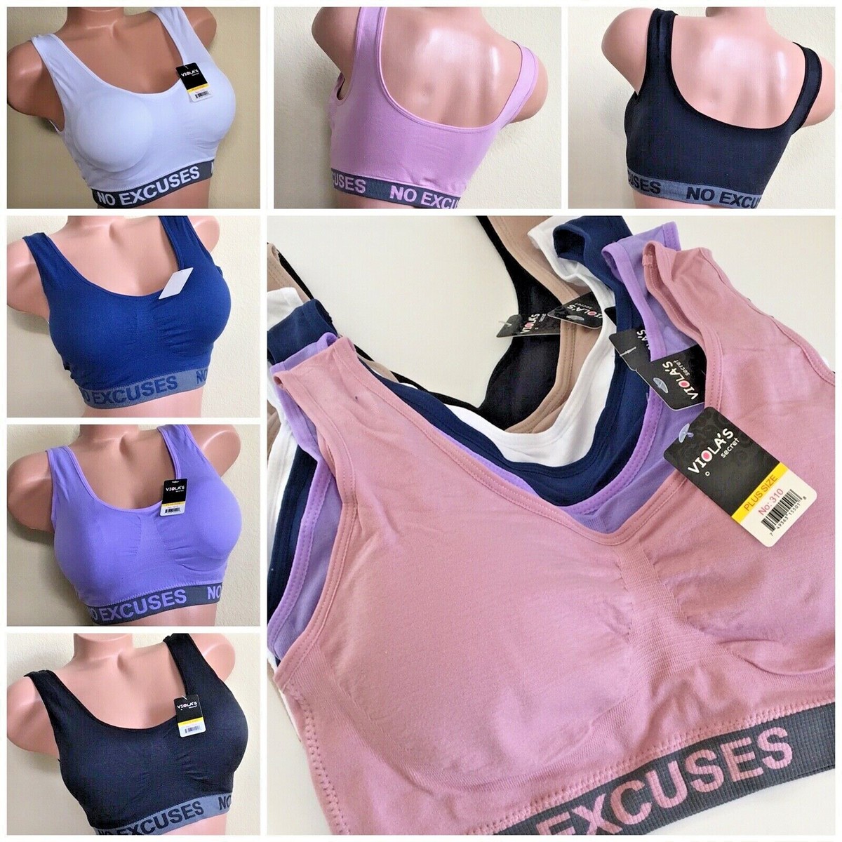 3 - 6 Sport Bras Yoga Activewear NO EXCUSE Workout TOP