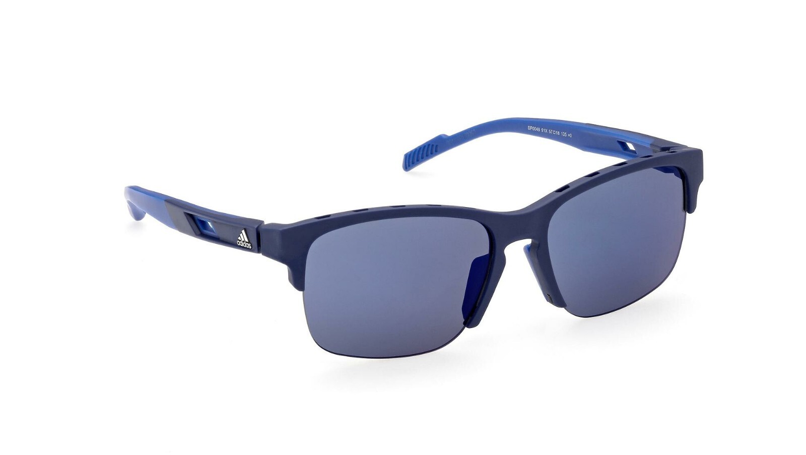 Солнцезащитные очки Adidas SP0048-F 91X в матово-синей пластиковой оправе без оправы 58-18-135 26290₽