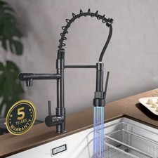 Spring Kitchen Sink Faucet Pull Down Sprayer Single Handle Black Bronze Mixer